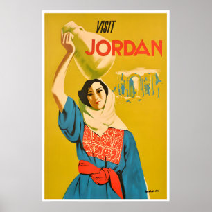 Jordan Travel Poster Asia Souvenir Print Wall Art