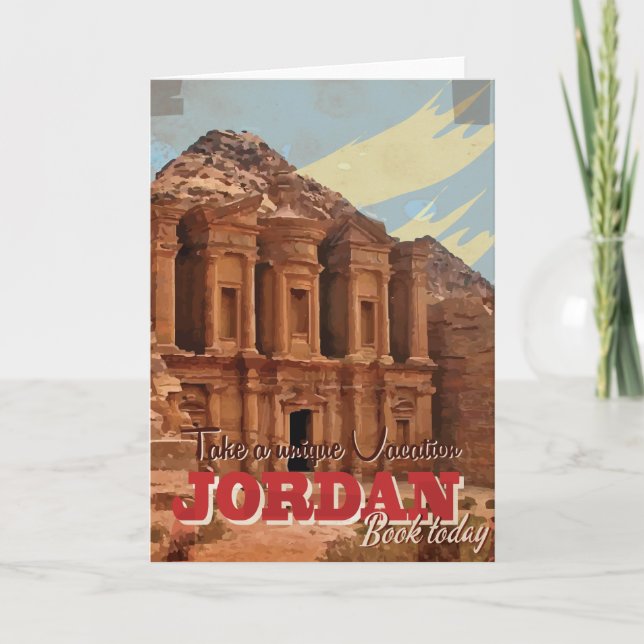 Jordan vacation Vintage Travel Poster. Holiday Card (Front)