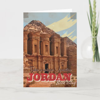 Jordan vacation Vintage Travel Poster. Holiday Card