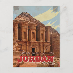 Jordan vacation Vintage Travel Poster. Postcard