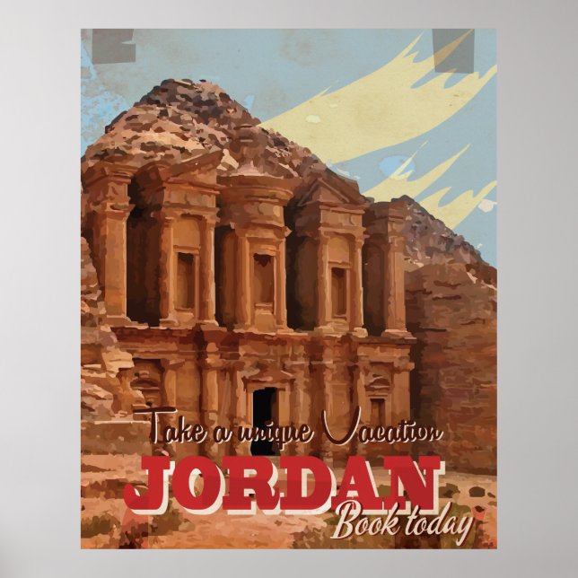 Jordan vacation Vintage Travel Poster. Poster (Front)