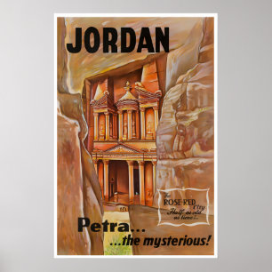 Jordan Wall Art Mid Eastern Petra Travel Poster