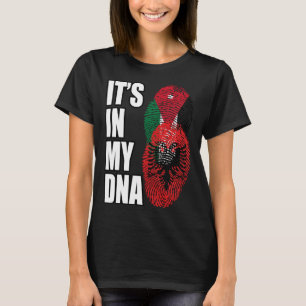 Jordanian And Albanian Mix DNA Heritage Flag T-Shirt