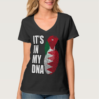 Jordanian And Bahraini Mix DNA Heritage Flag T-Shirt