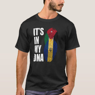 Jordanian And Barbadian Mix DNA Heritage Flag T-Shirt