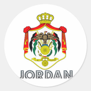 Jordanian Emblem Classic Round Sticker