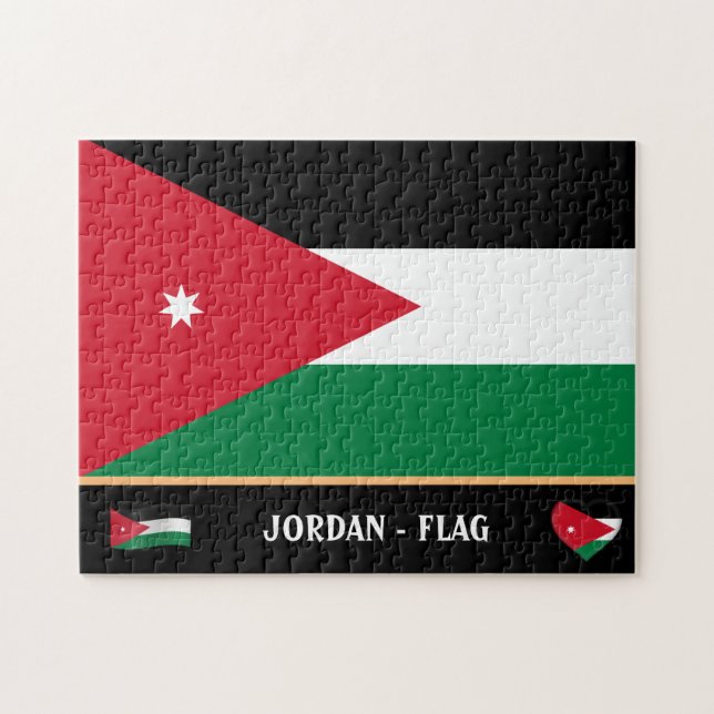 Jordanian Flag & Jordanian country / Jordan Jigsaw Puzzle (Horizontal)