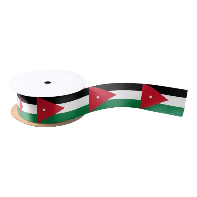 Jordanian flag ribbon satin ribbon (Spool)
