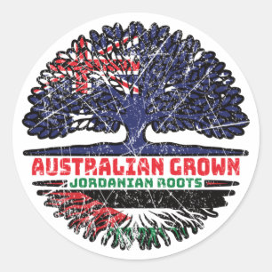 Jordanian Jordan Australian Australia Tree Roots Classic Round Sticker
