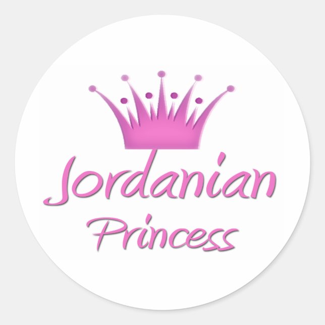 Jordanian Princess Classic Round Sticker (Front)