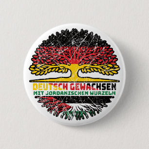 Jordanien Jordanisch Deutsch Deutschland Baum 6 Cm Round Badge