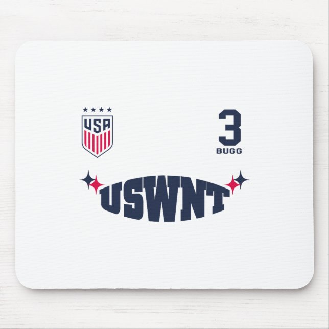 Jordyn Bugg 3 White Uswnt Officially Licensed  Mouse Mat (Front)