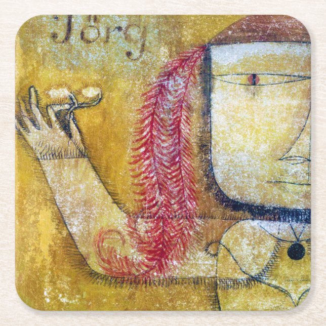 Jorg, Paul Klee Square Paper Coaster (Front)