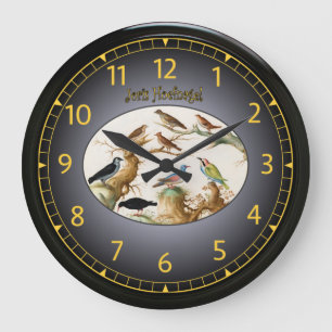 Joris Hoefnagel ~ Birds ~ 1542-1601~ Vienna ~ V007 Large Clock