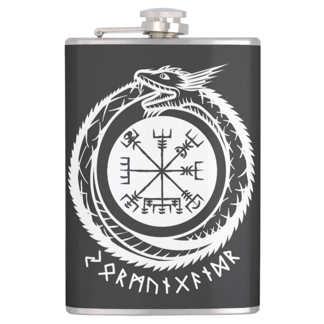 Jormungandr - Nordic Rune Hip Flask (Front)