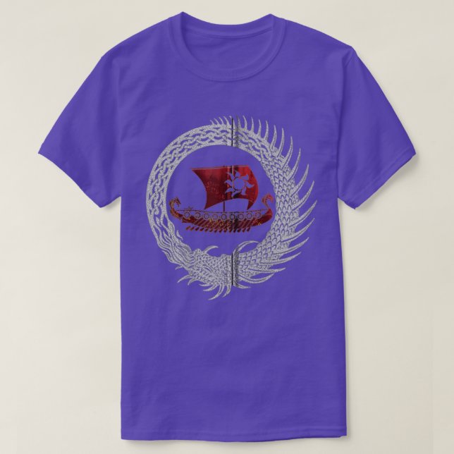 Jormungandr Vikings Dragon Ship Viking Myths Gift  T-Shirt (Design Front)