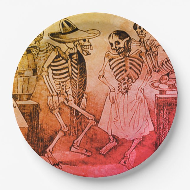 Jose Posada Day of the Dead Paper Plate (Front)