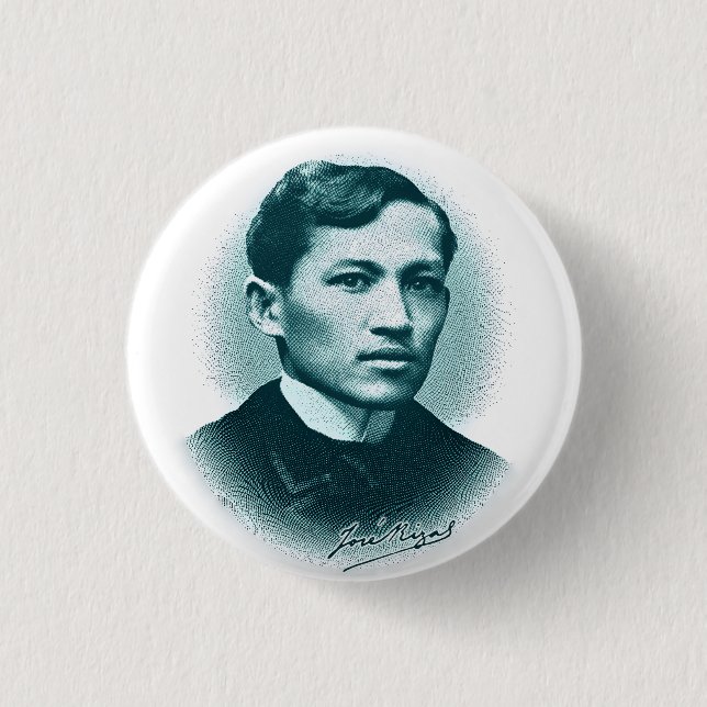 Jose Rizal (Green Print) 3 Cm Round Badge (Front)