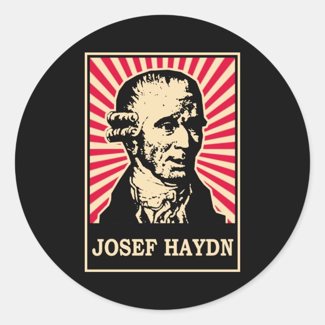 Josef Haydn Classic Round Sticker (Front)