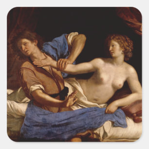 Joseph and the Wife of Potiphar, c.1649 Square Sticker