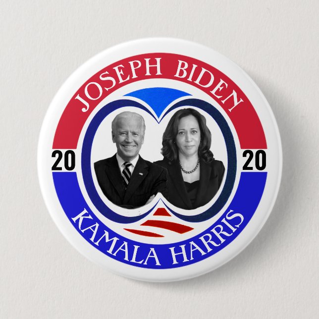 Joseph Biden & Kamala Harris 2020 7.5 Cm Round Badge (Front)