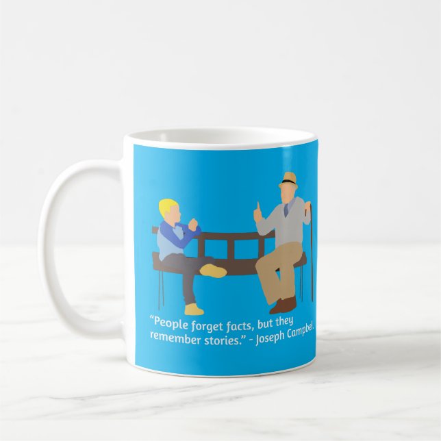 Joseph Campbell quote on facts vs stories Coffee Mug (Left)