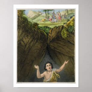 Joseph Cast into the Pit by his Brethren, from a b Poster