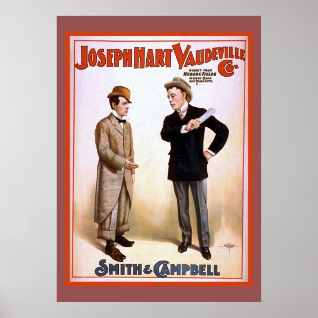 Joseph Hart Vaudeville Co Theatre Poster (Front)
