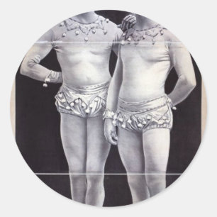 Joseph Hart Vaudeville, 'The Vanaukens' Retro Thea Classic Round Sticker