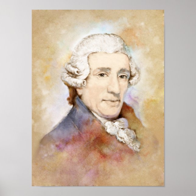 Joseph Haydn Portrait in the Aquarell Style Poster (Front)