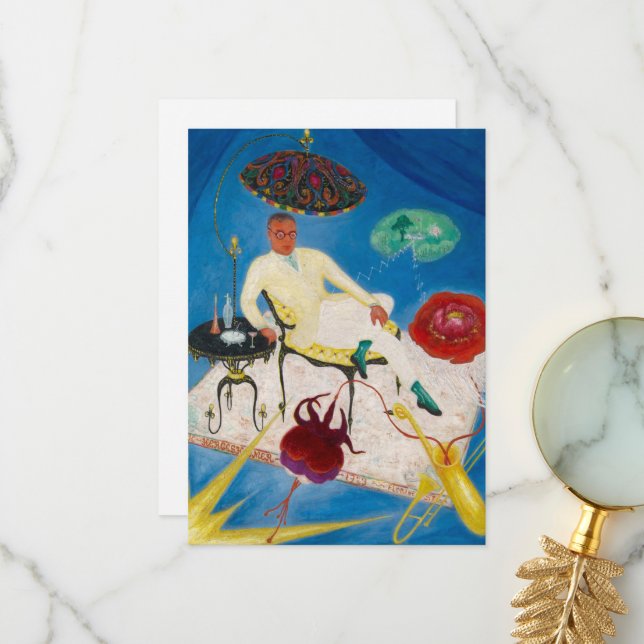 Joseph Hergesheimer by Florine Stettheimer Thank You Card (Front/Back In Situ)