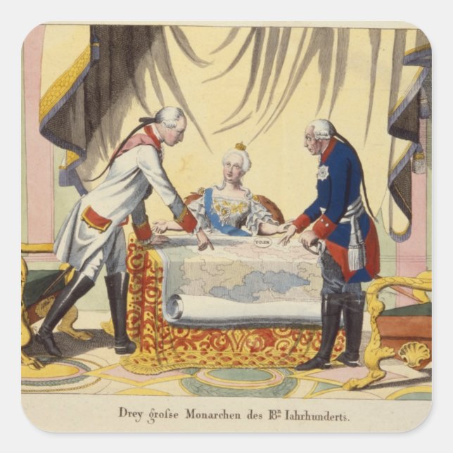 Joseph II, Catherine the Great and Frederick II Square Sticker (Front)