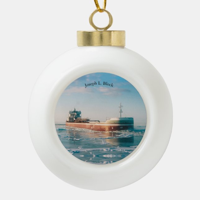 Joseph L. Block ball or snowflake ornament (Front)