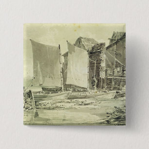 Joseph Mallord William Turner Fisherman's Cottag 15 Cm Square Badge