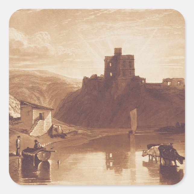Joseph Mallord William Turner | Norham Castle, eng Square Sticker (Front)