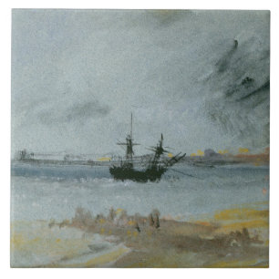Joseph Mallord William Turner Ship Aground, Brig Tile