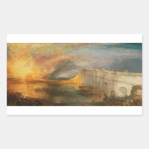 Joseph Mallord William Turner - The Burning of the Rectangular Sticker