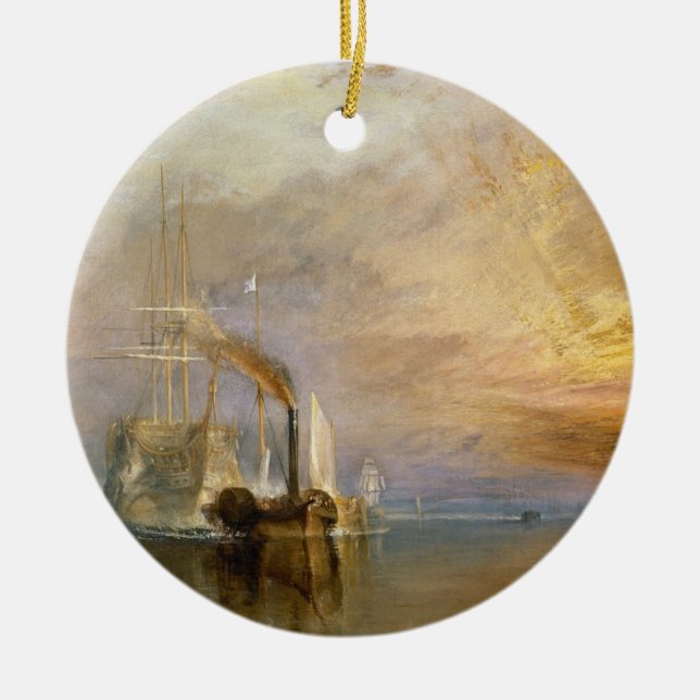 Joseph Mallord William Turner | The Fighting Temer Ceramic Tree Decoration (Front)