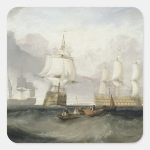 Joseph Mallord William Turner The 'Victory' Retu Square Sticker