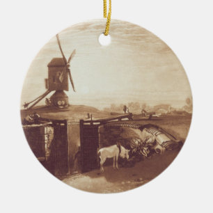 Joseph Mallord William Turner Windmill and Lock, Ceramic Tree Decoration