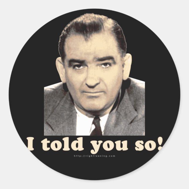 Joseph McCarthy Classic Round Sticker (Front)