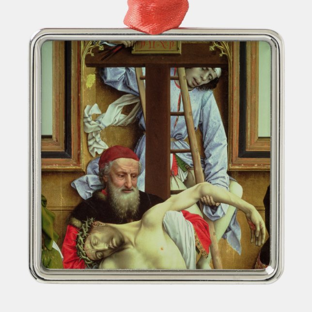 Joseph of Arimathea Supporting the Dead Christ Metal Tree Decoration (Front)