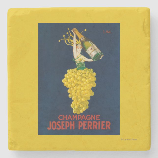 Joseph Perrier Champagne Promotional Poster Stone Coaster (Front)