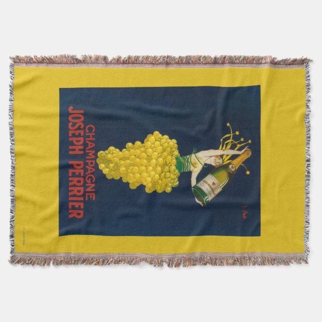 Joseph Perrier Champagne Promotional Poster Throw Blanket (Front)