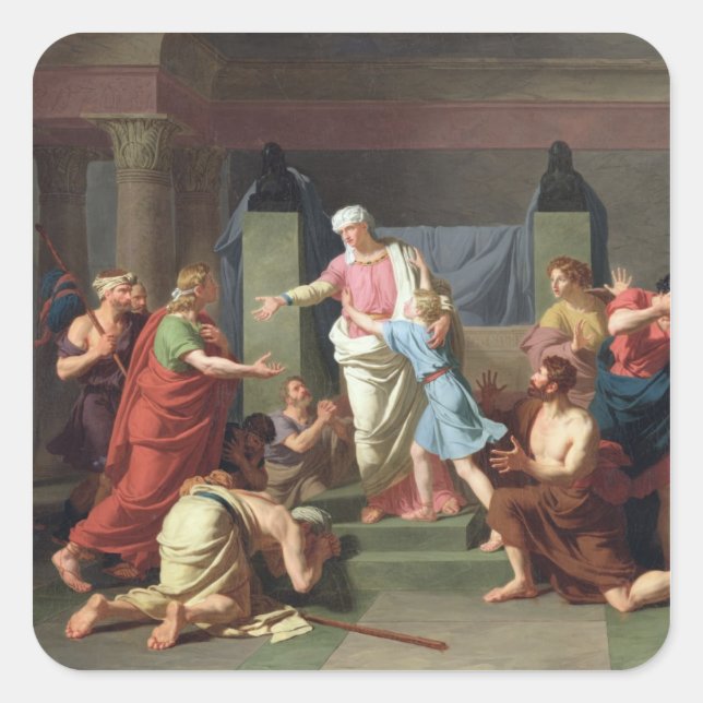 Joseph Recognised by his Brothers, 1789 Square Sticker (Front)