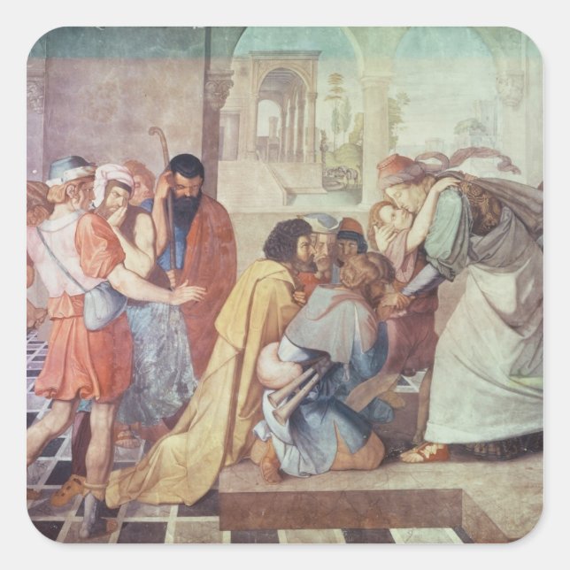 Joseph recognised by his brothers square sticker (Front)