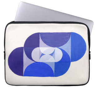 Joseph Schillinger Key Blue. Abstract geometric Laptop Sleeve