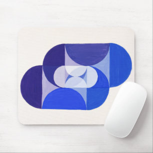 Joseph Schillinger Key Blue. Abstract geometric Mouse Mat