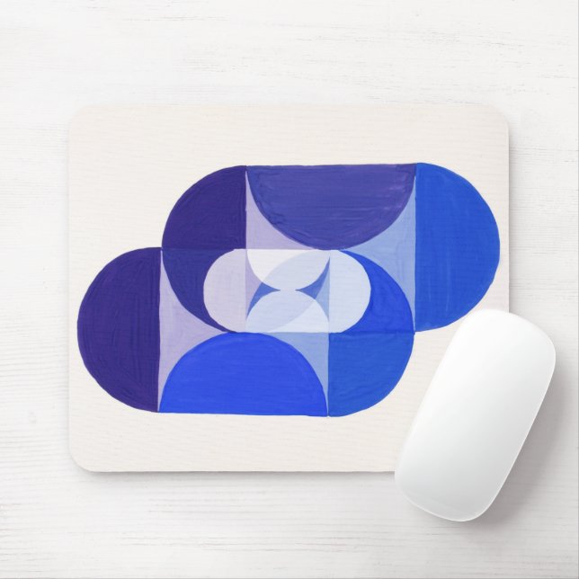 Joseph Schillinger Key Blue. Abstract geometric Mouse Mat (With Mouse)