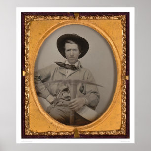 Joseph Sharp, with a pick axe, pan and gun (40010) Poster